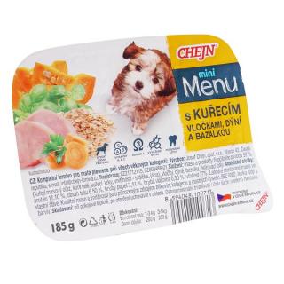 mini MENU s kuřecím, vločkami, dýní a bazalkou 185g - Krmiva Chejn