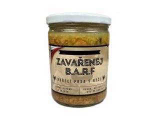 Zavařenej BARF - Kuřecí prsa s rýží 375g - Do psí misky