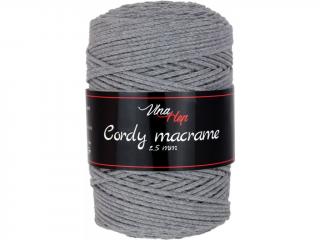 CORDY 2,5mm macrame šedá - 1 klubko (skladem poslední 2 klubka)