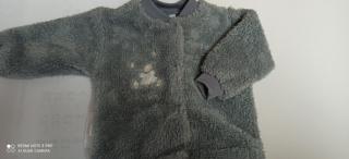 Kojenecký kabátek fleece-peří - vel. 74 šedý