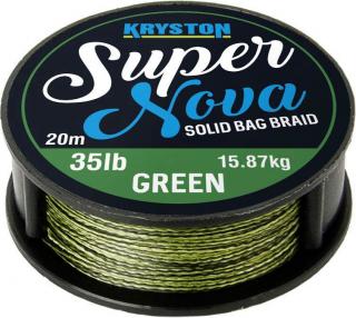 Kryston pletené šňůrky - Super Nova solid braid  Kód na slevu 10%: SLEVA10 Barva: zelená, Návin: 20 m, Nosnost: 15 lb