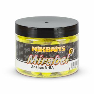 Mikbaits Mirabel Fluo boilie  Kód na slevu 10%: SLEVA10 Objem: 150 ml, Průměr: 12 mm, Příchuť: Ananas N-BA