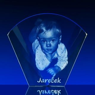 2D Laserovaná fotografie do skla - Mušle 165x150x35 mm (224) (Včetně laseru a grafické přípravy)