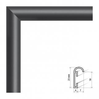 Fotorámeček A4 (21x29,7 cm) ALU černá Plexisklo: čiré