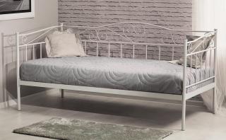 Kovová postel bílá