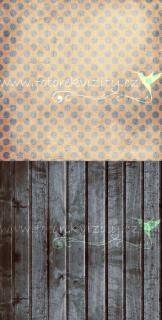 Spojené fotopozadí + fotopodlaha puntíky s texturou a dřevěná podlaha