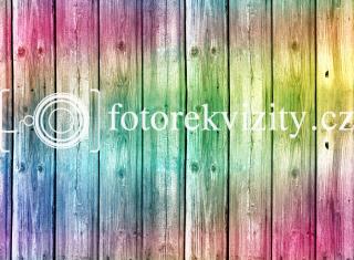 Vinylové Fotopozadí - Duhové barevné dřevo