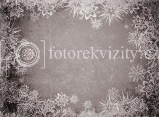 Vinylové fotopozadí - Vánoční vzor - hvězdy a sněhové vločky