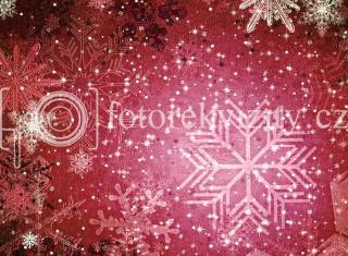 Vinylové fotopozadí - Vánoční vzor - hvězdy a sněhové vločky