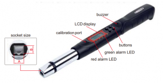 Digitální momentový klíč pro nástrčné nástroje INSIZE 6-30 Nm