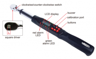 Digitální momentový klíč s bezdrátovým přenosem dat INSIZE 68-340 Nm Nm