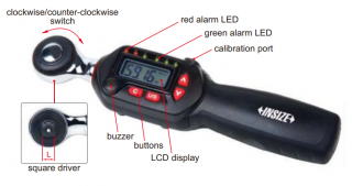 Digitální momentový klíč s krátkou rukojetí INSIZE 1/4