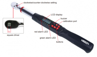 Kontrolní digitální momentový klíč INSIZE 6-30 Nm