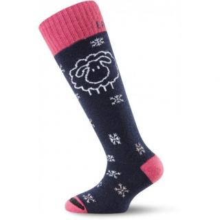 Černo-růžové dětské ponožky SJW Barva: Černá-905, Velikost: S (34-37)