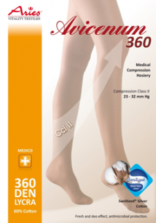 Avicenum 360 COTTON - zdravotní stehenní punčochy s lemem bez špice, antimikrobi (Avicenum 360 COTTON - zdravotní stehenní punčochy s lemem bez špice, antimikrobi)