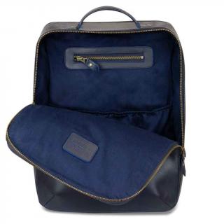 Kožený batoh Leon Buckle & Seam - černý Barva: Modrá