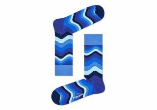 Modré ponožky Happy Socks s vlnitým vzorem Wavy (WVY01-6000) Velikost ponožek: 41-46