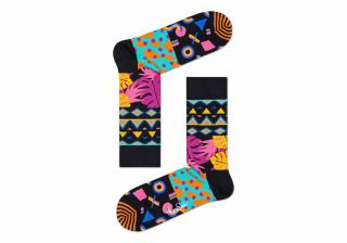 Modré ponožky Happy Socks srůznými barevnými motivy, vzor Mix (MIM1001-9001) Velikost ponožek: 41-45