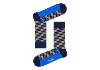 Modro-oranžové ponožky Happy Socks se vzorem Filled Optic (FIO1001-6004) Velikost: 41-46