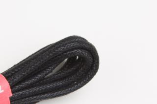 Široké černé tkaničky do vyšších bot Délka tkaniček: 130 cm - 1 pár