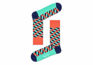 Tyrkysovo-korálové ponožky Happy Socks se vzorem Filled Optic (FIO01-3001) Velikost: 41-46