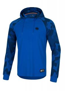 PitBull West Coast - triko dlouhý rukáv s kapucí Small Logo Dillard modrá Vel: 2XL, Barva: Modrá