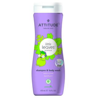 Dětské mýdlo a šampon Little leaves s vůní vanilky a hrušky eko 473 ml Attitude