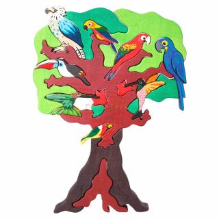 Dřevěné vkládací puzzle didaktické ptáci Jižní Amerika Ceeda