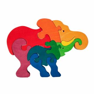 Dřevěné vkládací puzzle sloni Ceeda