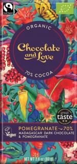 Hořká čokoláda s granátovým jablkem BIO Chocolate and Love