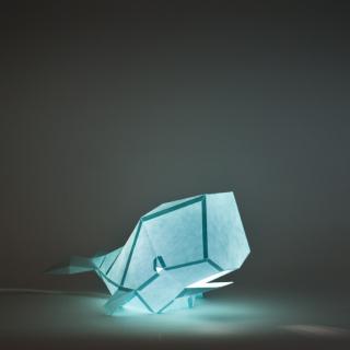 Papírová origami lampa velryba Owl paperlamps Barva: Modrá