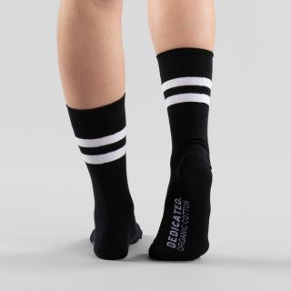 Ponožky biobavlna Double Stripes Black Dedicated