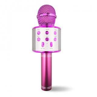 Bezdrátový bluetooth karaoke mikrofon – pink