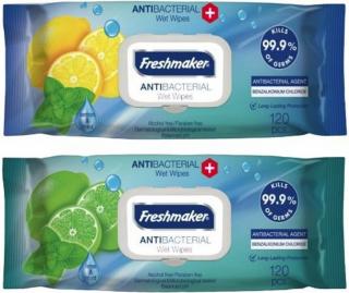 Freshmaker Antibakteriální vlhčené ubrousky na ruce a tělo Lime&amp;Mint 120 ks