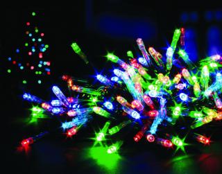LED Vánoční osvětlení – LED řetěz barevná 10m, 100 LED