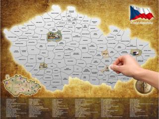 Stírací mapa Česká republika DELUXE M01