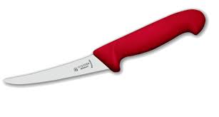 Nůž vykosťovací prohnutý 13 cm - červený