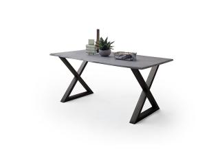 Jídelní stůl Calabria podnož X antracit Rozměr: doska akácie šedá, 2,5 cm 180 x 90
