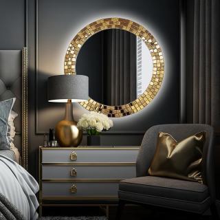 Zrcadlo Aurea Gold LED Rozměr: Ø 60 cm