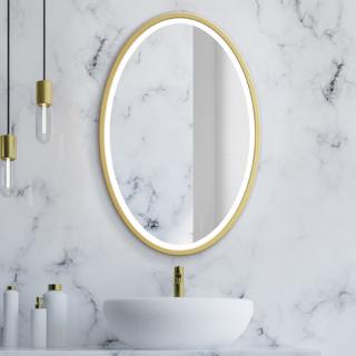 Zrcadlo Nordic Oval Gold LED Rozměr: 60 x 90 cm
