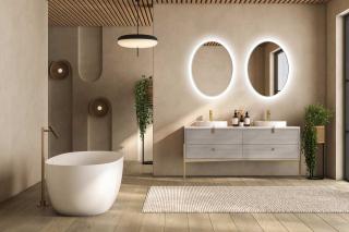 Zrcadlo Scandi Slim Owal White LED Rozměr: 40 x 60 cm