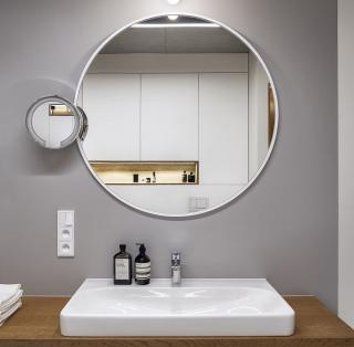 Zrcadlo Scandi Slim White Rozměr: Ø 130 cm