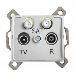 LOGI Zásuvka dvojitá 2x SAT-TV-R koncová - stříbrn
