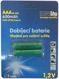Nabíjecí baterie Ecolite XDR-0700/2pack 600mAh AAA aku solar