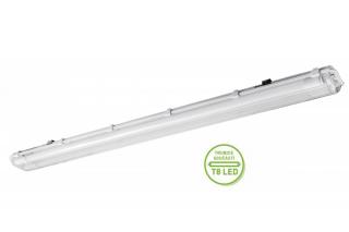 Prachotěsné svítidlo s LED zářivkami 2x120cm 3600lm, které jsou součásti balení.