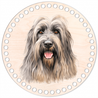 26 - Briard - Víko na háčkovaný košík 20cm