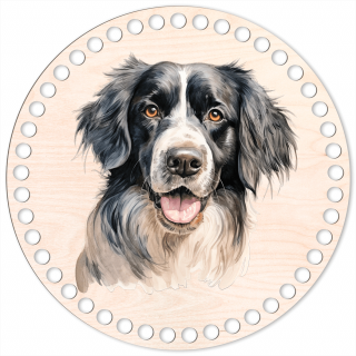 72 - Landseer - Víko na háčkovaný košík 20cm