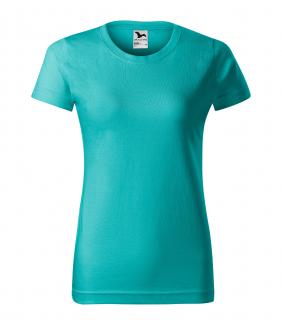 Dámské  tričko Basic s vlastním motivem, potiskem Barva: Emerald 19, Velikost trika: XL
