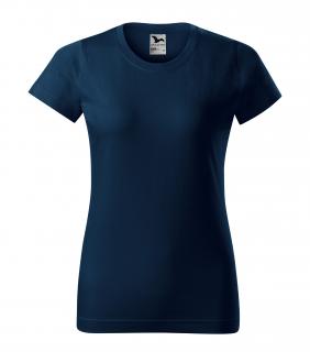 Dámské  tričko Basic s vlastním motivem, potiskem Barva: Námořní modř 02, Velikost trika: 2XL