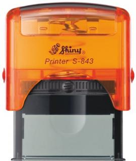 S-843 New Printer Line (47x18mm) černý polštářek Barva: Oranžová transparentní